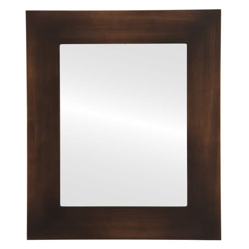Ashland Framed Rectangle Mirror in Burnished Rubbed Bronze - Antique Bronze