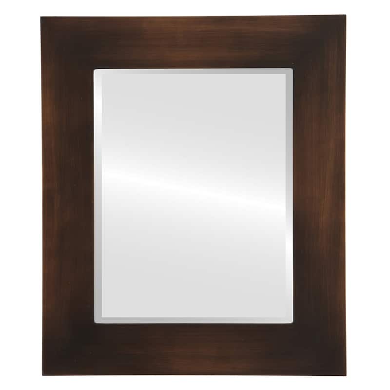 Ashland Framed Rectangle Mirror in Burnished Rubbed Bronze Antique