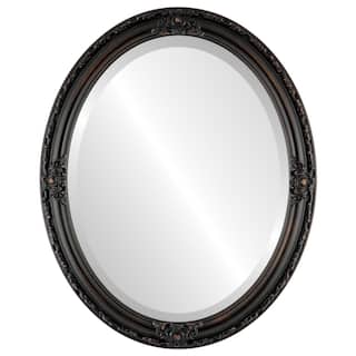 Jefferson Framed Oval Mirror in Rubbed Bronze - Antique Bronze