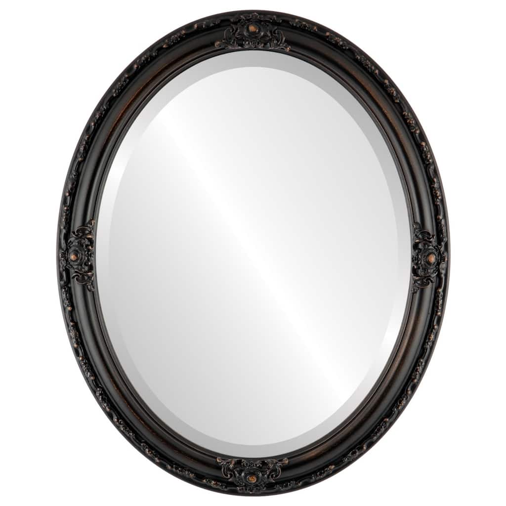 Jefferson Framed Oval Mirror in Rubbed Bronze - Antique Bronze