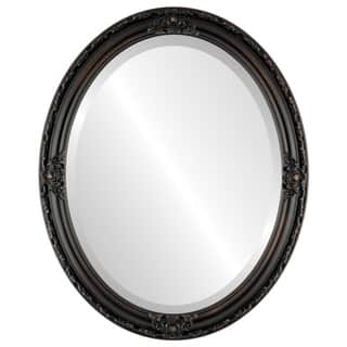 Jefferson Framed Oval Mirror in Rubbed Bronze - Antique Bronze