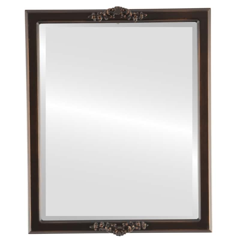 Athena Framed Rectangle Mirror in Rubbed Bronze - Antique Bronze