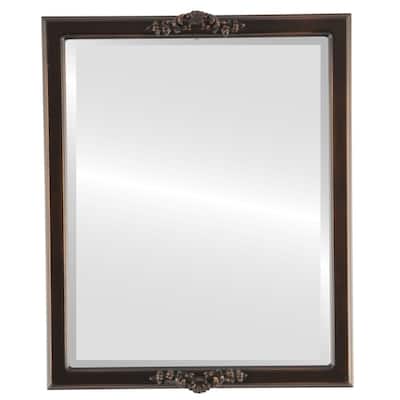 Athena Framed Rectangle Mirror in Rubbed Bronze - Antique Bronze