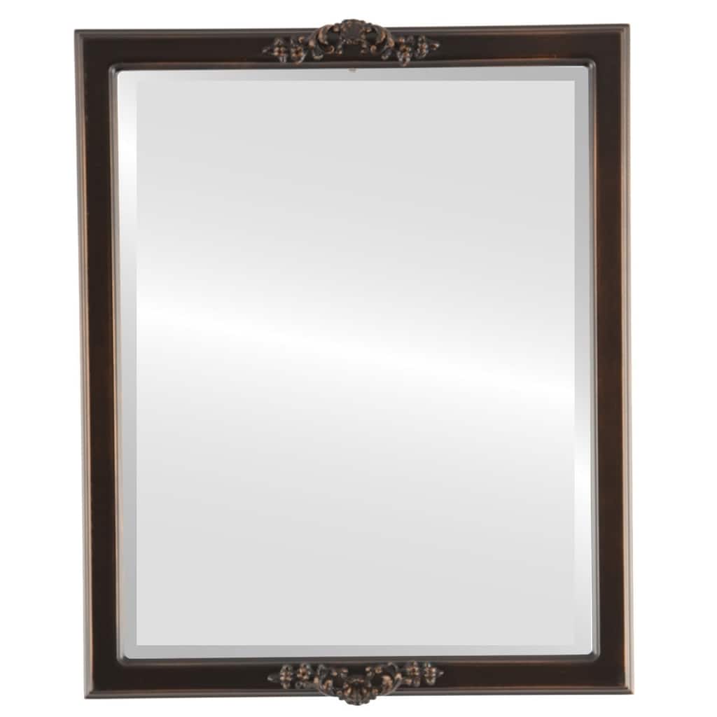 Athena Framed Rectangle Mirror in Rubbed Bronze - Antique Bronze