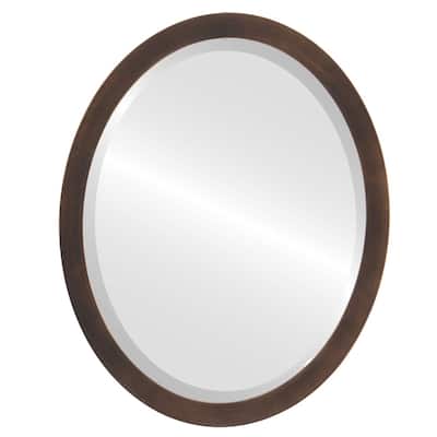 Manhattan Framed Oval Mirror in Rubbed Bronze - Antique Bronze