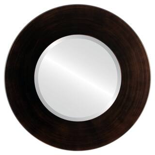 Boulevard Framed Round Mirror in Rubbed Bronze
