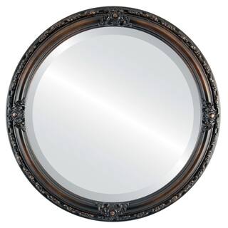 Jefferson Framed Round Mirror in Rubbed Bronze - Antique Bronze