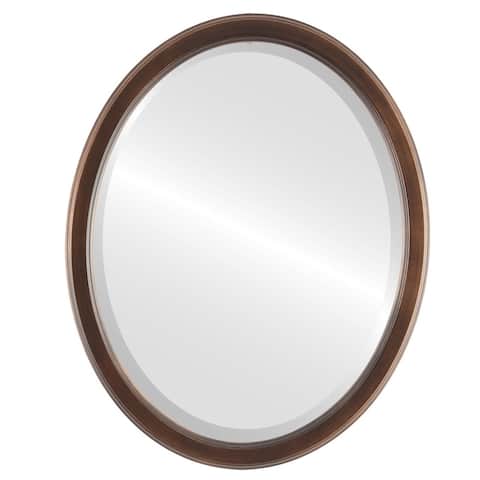 Toronto Framed Oval Mirror in Rubbed Bronze - Antique Bronze