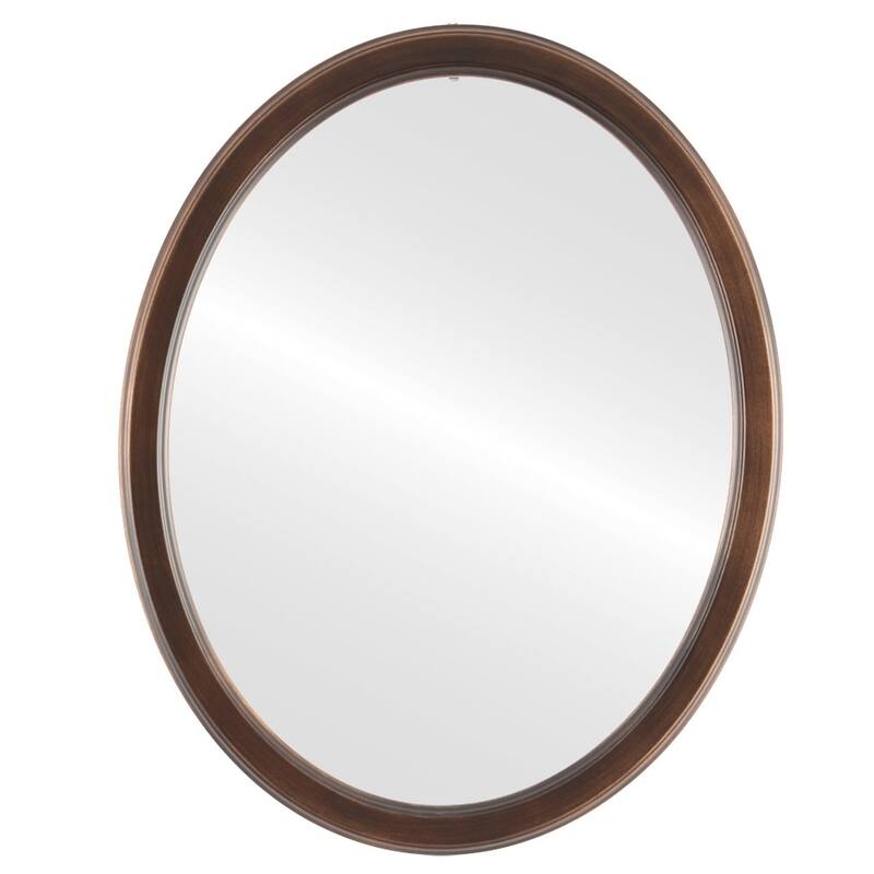 Toronto Framed Oval Mirror in Rubbed Bronze - Antique Bronze