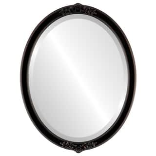 Athena Framed Oval Mirror in Rubbed Bronze - Antique Bronze