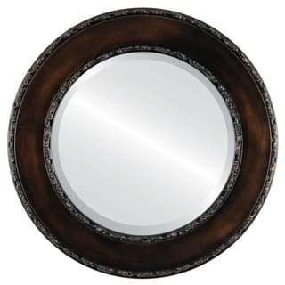 Paris Framed Round Mirror in Rubbed Bronze - Antique Bronze