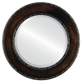 Paris Framed Round Mirror in Rubbed Bronze - Antique Bronze