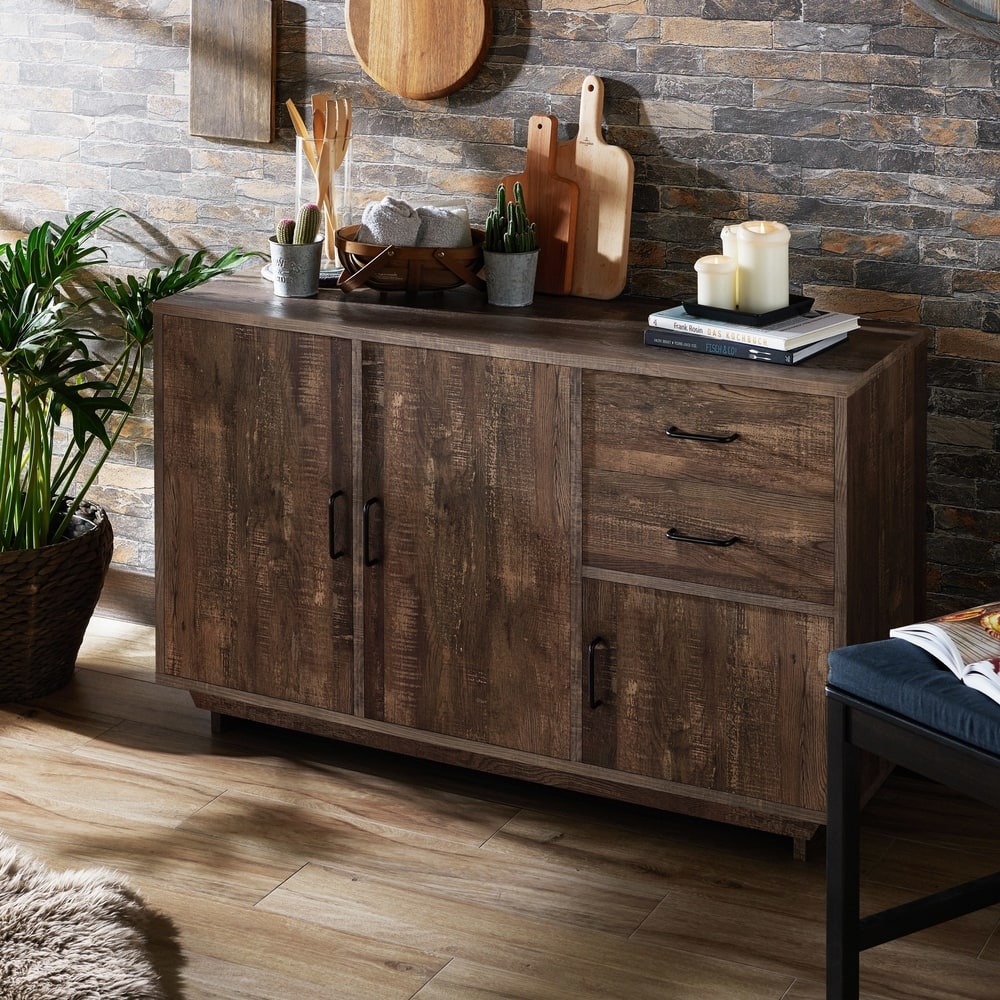 Furniture of America Vell Country Oak 47-inch 2-drawer Rustic Dining Server