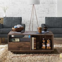 Mailer Rustic Reclaimed Oak Storage Coffee Table by FOA