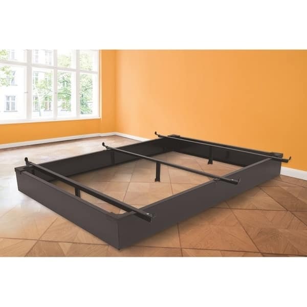 Rize Black Metal Panel Bed Base 7 5 Inch Height Rize Black Metal Panel Bed Base 7