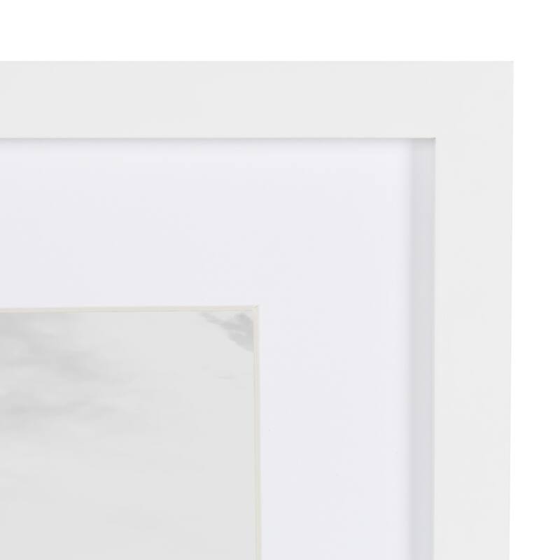 DesignOvation Gallery Wood Photo Frames - 11x14 matted to 8x10 - White
