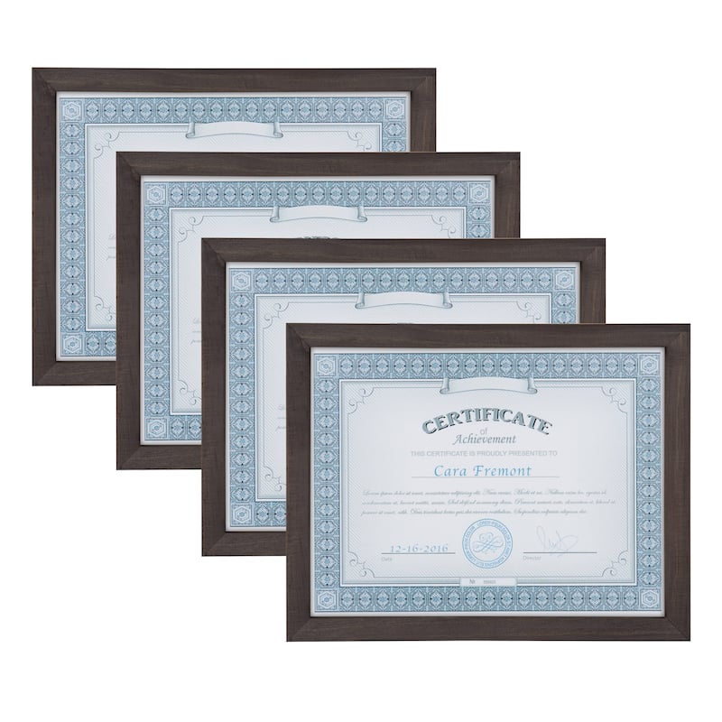 DesignOvation Gallery Wood Photo Frames - 8.5x11 - Grey