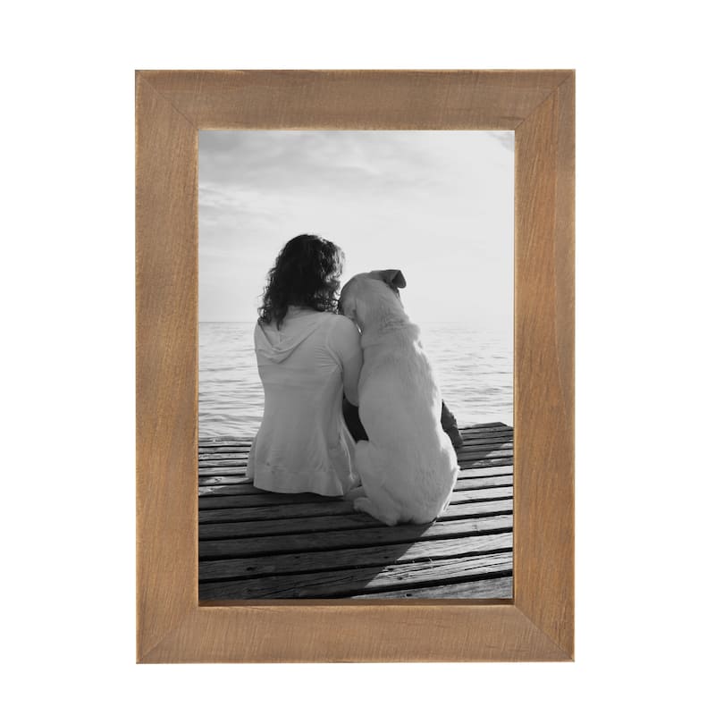 DesignOvation Gallery Wood Photo Frames - 8.5x11 - Rustic Brown