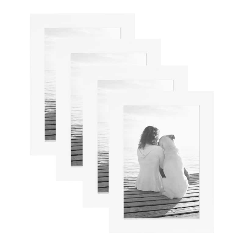 DesignOvation Gallery Wood Photo Frames - 5x7 matted to 3.5x5 - White