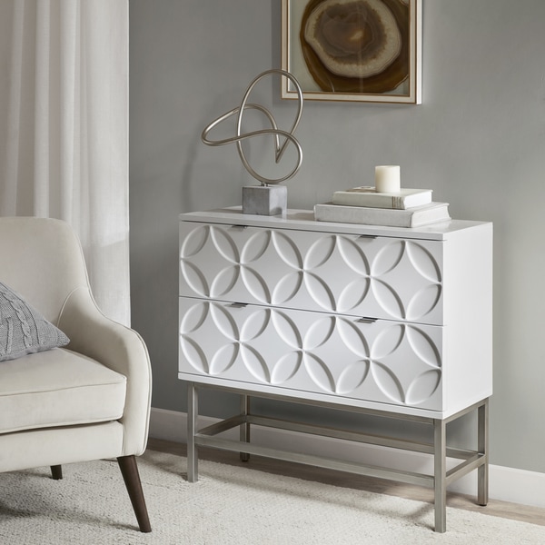 Madison Park Beacon White Wood 2-drawer Accent Chest