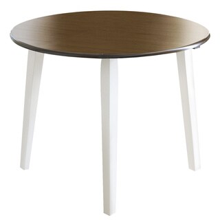 Signature Design By Ashley Woodanville White/ Brown Drop-leaf Round Table