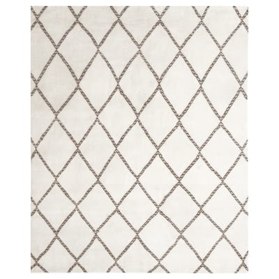 Handmade Trellis Wool Rug (India) - 8' x 10'
