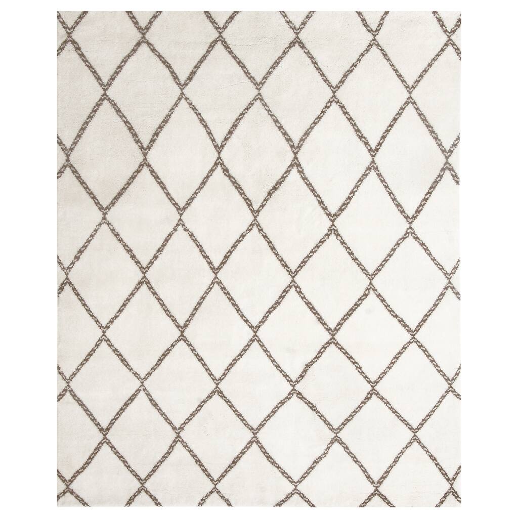 Handmade Trellis Wool Rug (India) - 8' x 10'
