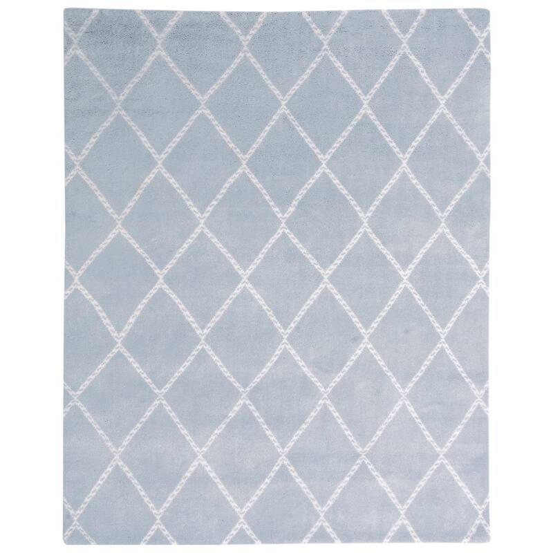 Handmade Trellis Wool Rug (India) - 8' x 10'