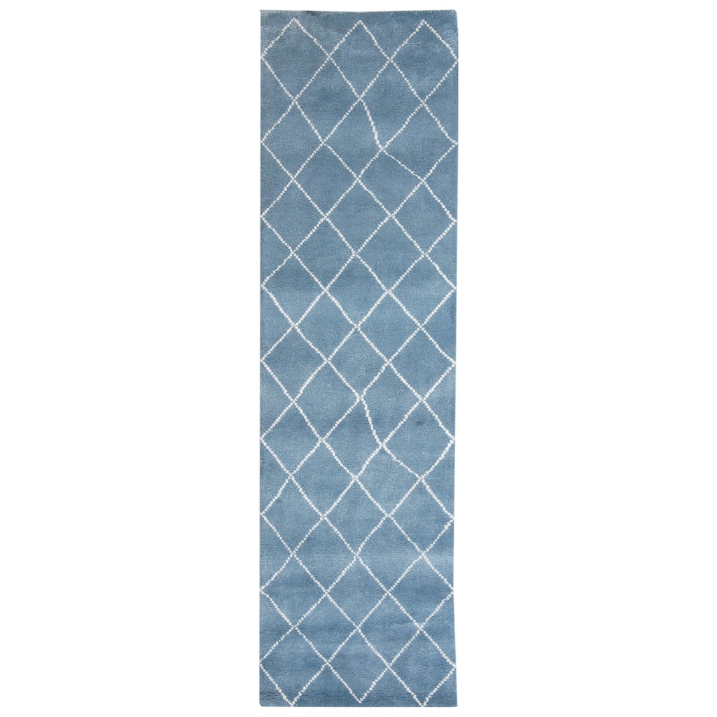 Handmade Trellis Wool Runner (India) - 2'6 x 10'