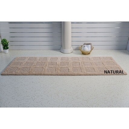 Square Honeycomb Bath Rug in Natural