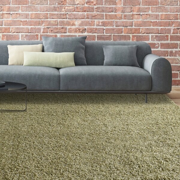 Shop iCustomRug Bella Shag Rug Luxurious and Thick In Olive Green 8