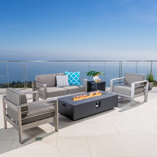 Cape Coral 5-piece Outdoor Fire Pit Chat Set by Christopher Knight Home