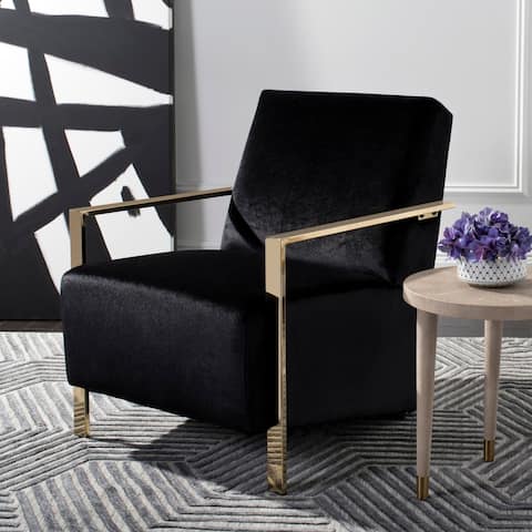 SAFAVIEH Orna Glam Black Accent Chair - 26.5" x 32.5" x 32.5"