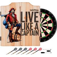 Captain Morgan Dart Cabinet Set with Darts and Board