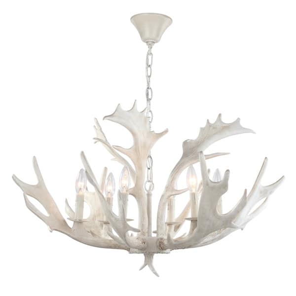 Shop Safavieh Lighting Birch Adjustable 6 Light White Antler