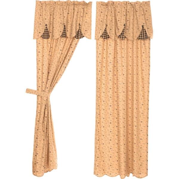 Shop Tan Primitive Curtains Vhc Maisie Panel Pair Rod Pocket