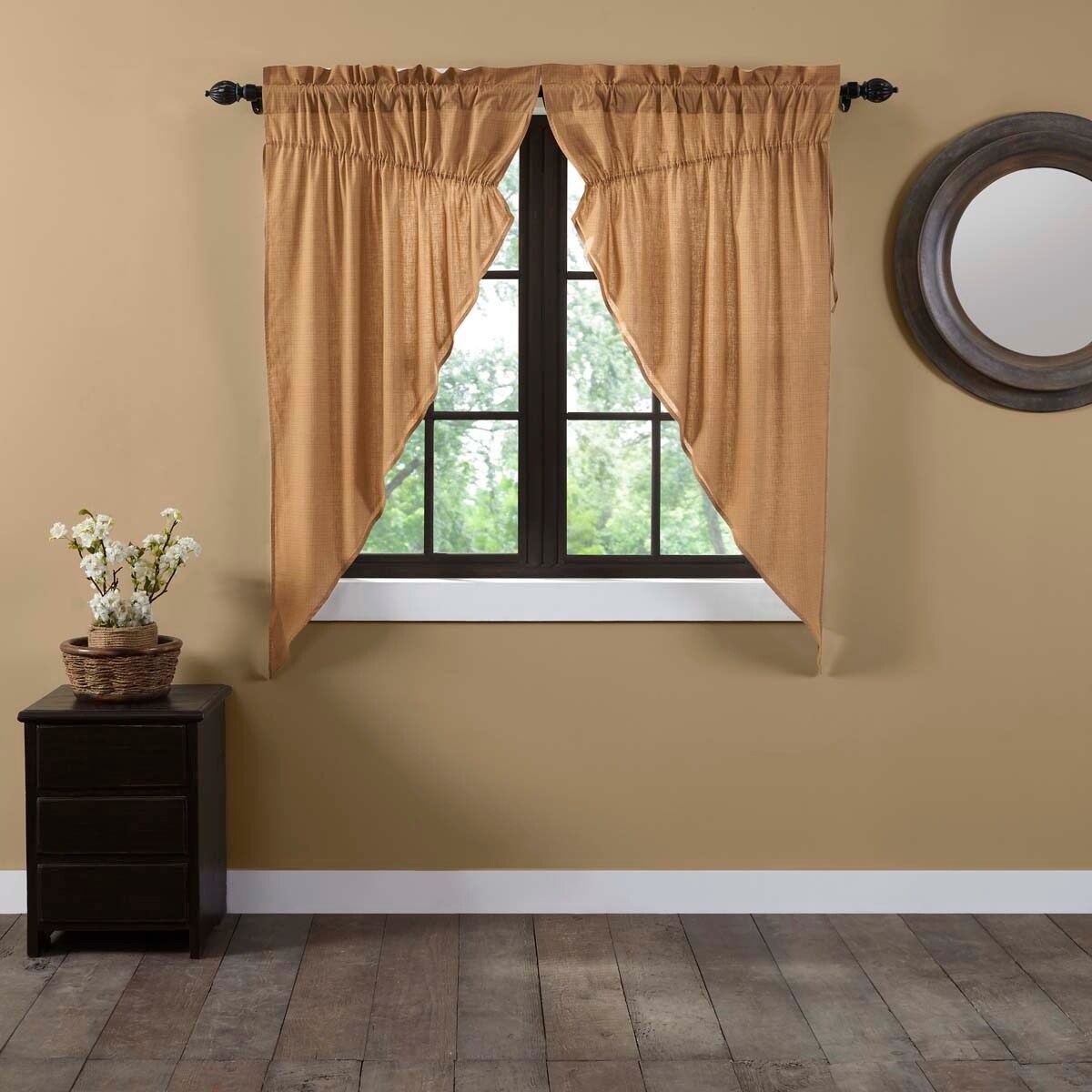 Shop Tan Primitive Curtains Vhc Kindred Star Prairie Panel Pair