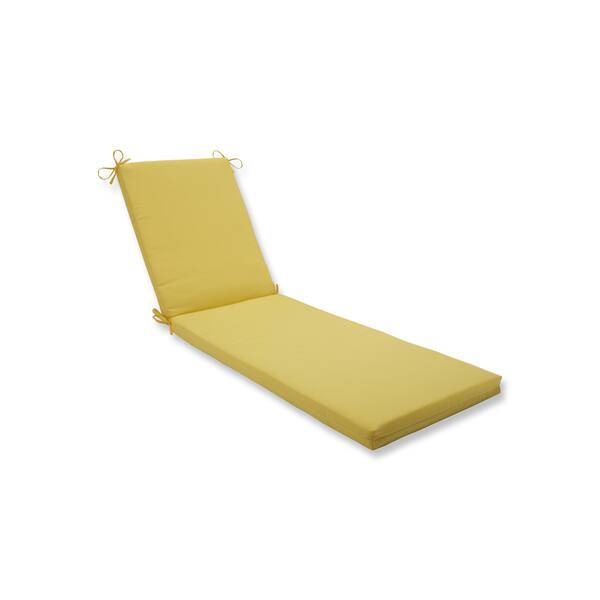 Pillow Perfect Outdoor/Indoor Fresco Solids Yellow Chaise Lounge Cushion 80x23x3 Overstock