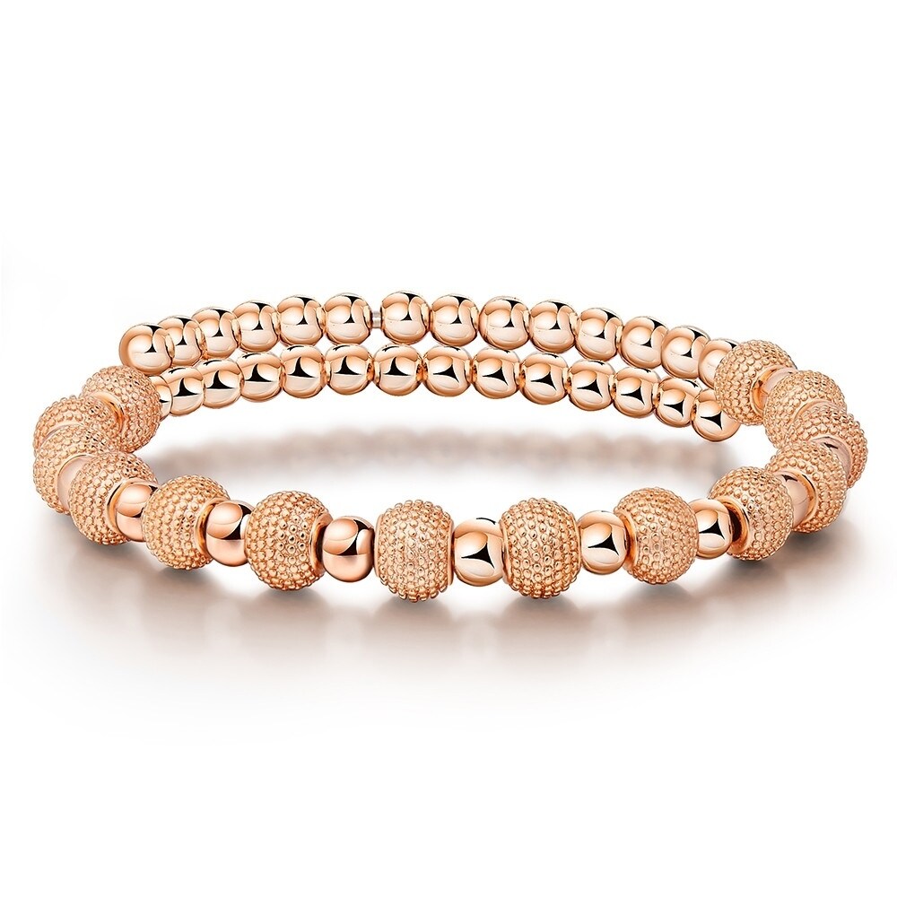 Rose Gold Vermeil Fashion Elegant Beaded Womens Bracelet By Kauri Design Rose Gold Vermeil Fashion Elegant Beaded Womens Bracelet By Kauri Design