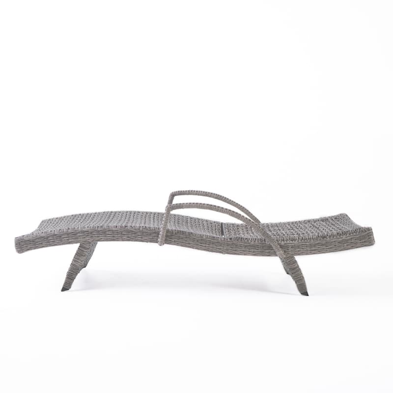 Crete Outdoor Armed Aluminum Wicker Chaise Lounge (Set of 4) by Christopher Knight Home