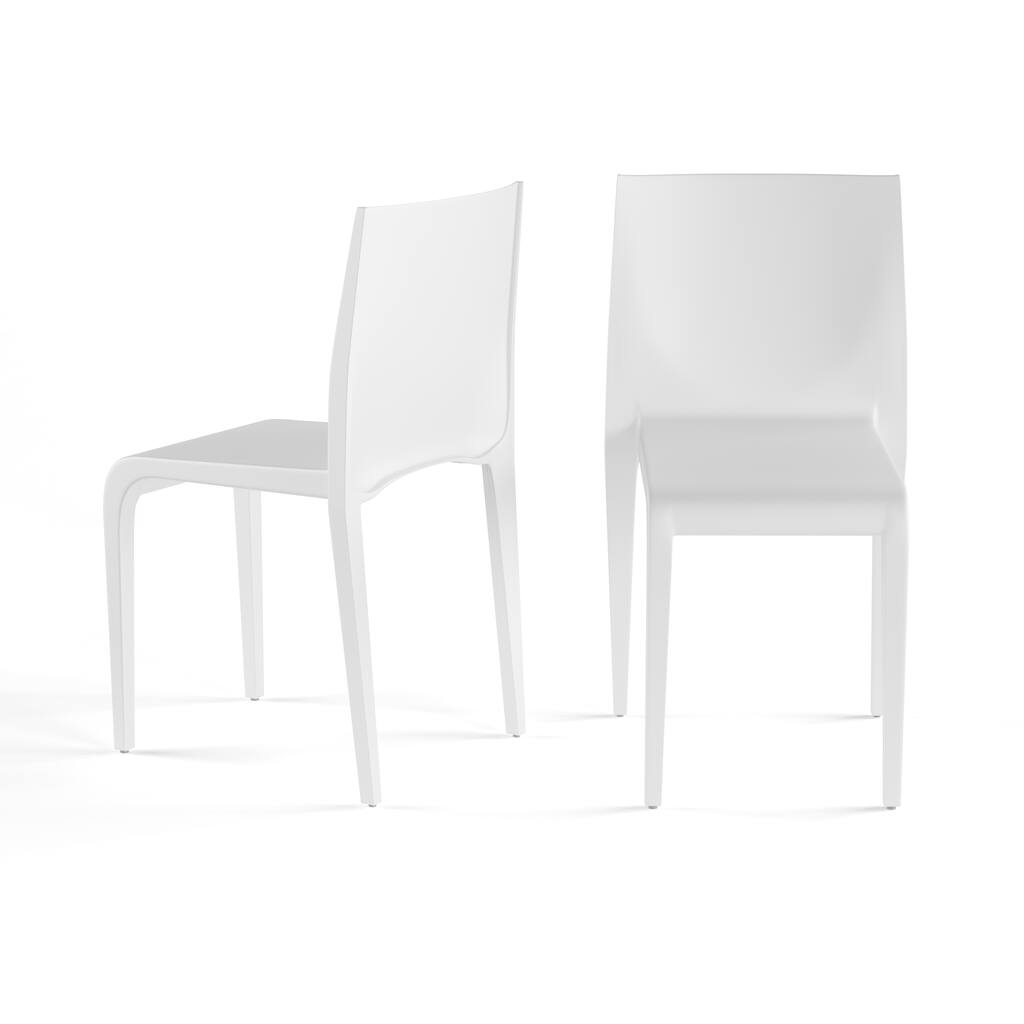 Porch & Den Gordon White Molded Plastic Dining Chairs (Set of 2)