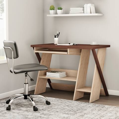 Carson Carrington Tornea Oak and Natural Finished Modern Writing Desk
