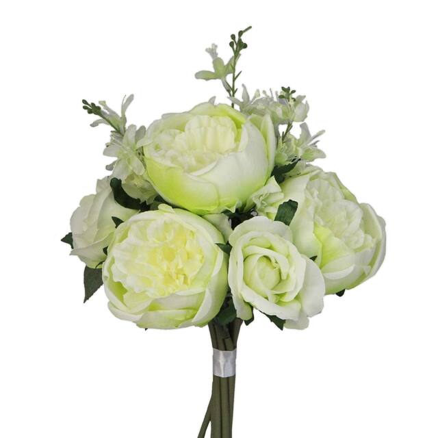 10 Stems Faux English Rose and Rose Bud Bouquet