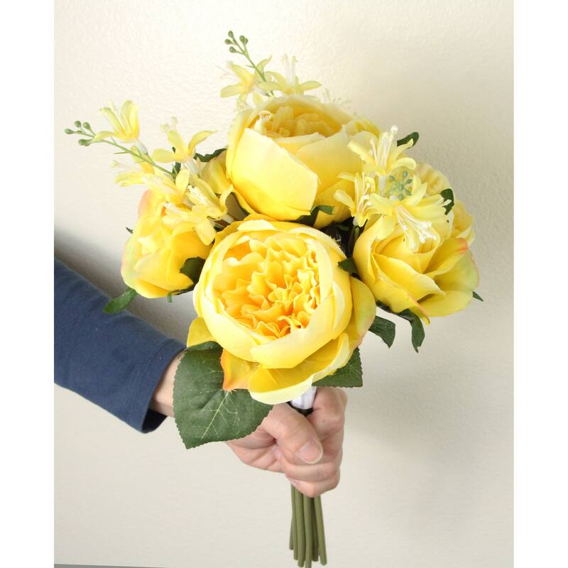 10 Stems Faux English Rose and Rose Bud Bouquet