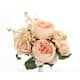 10 Stems Faux English Rose and Rose Bud Bouquet - peach