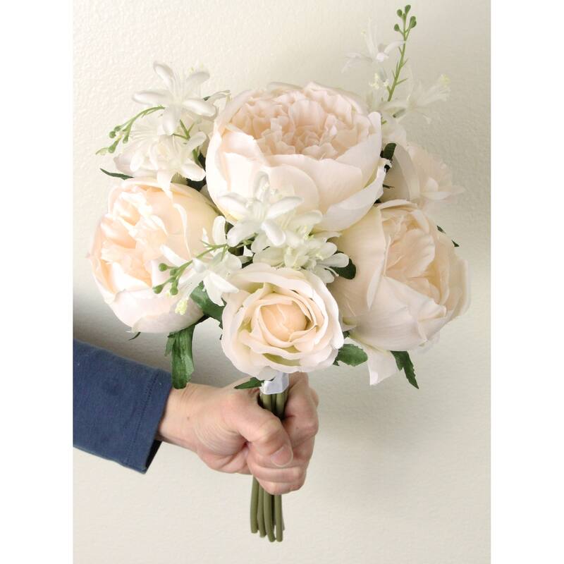 10 Stems Faux English Rose and Rose Bud Bouquet Bed Bath & Beyond 19483457