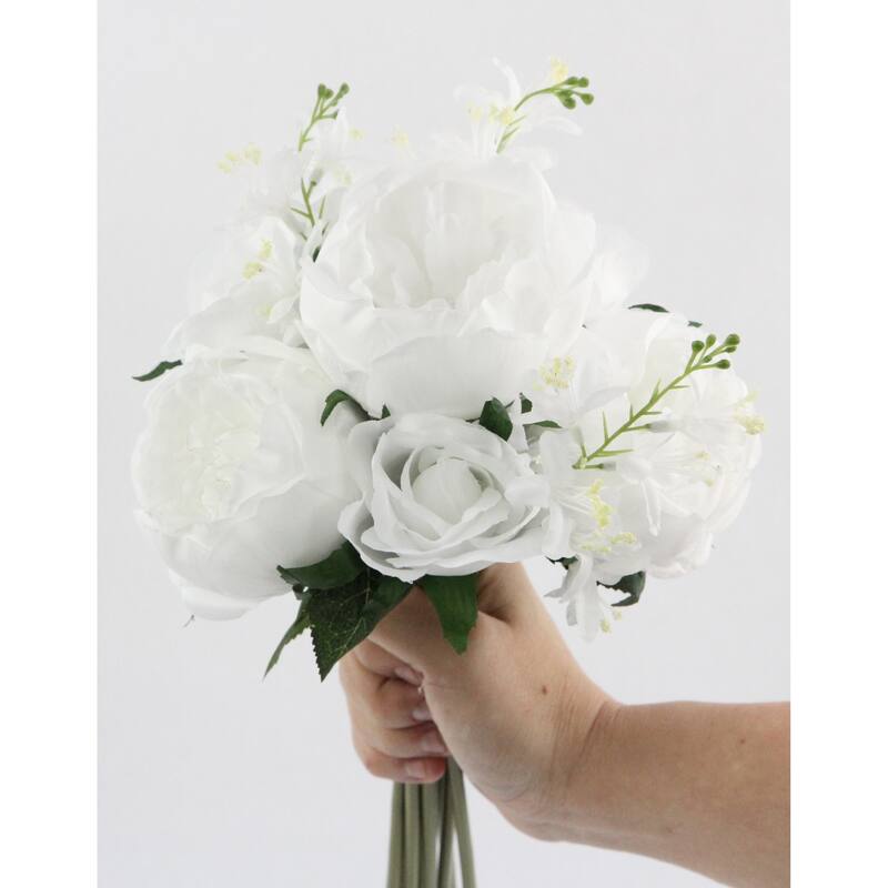 10 Stems Faux English Rose and Rose Bud Bouquet