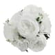 10 Stems Faux English Rose and Rose Bud Bouquet - White