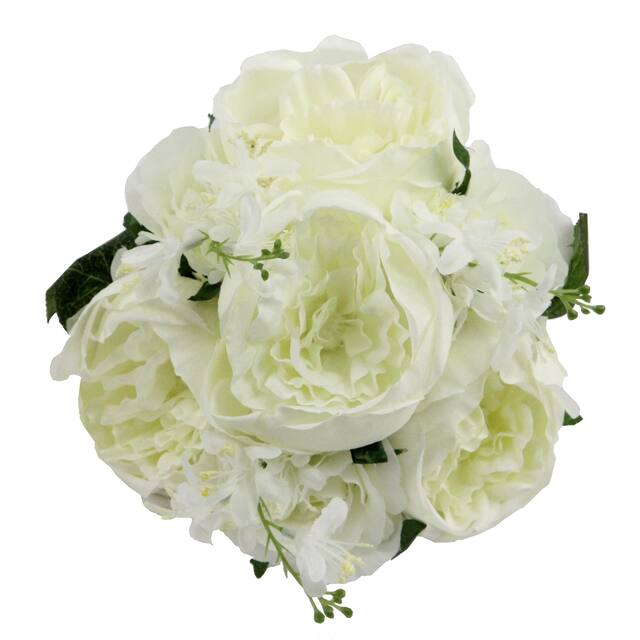 10 Stems Faux English Rose and Rose Bud Bouquet