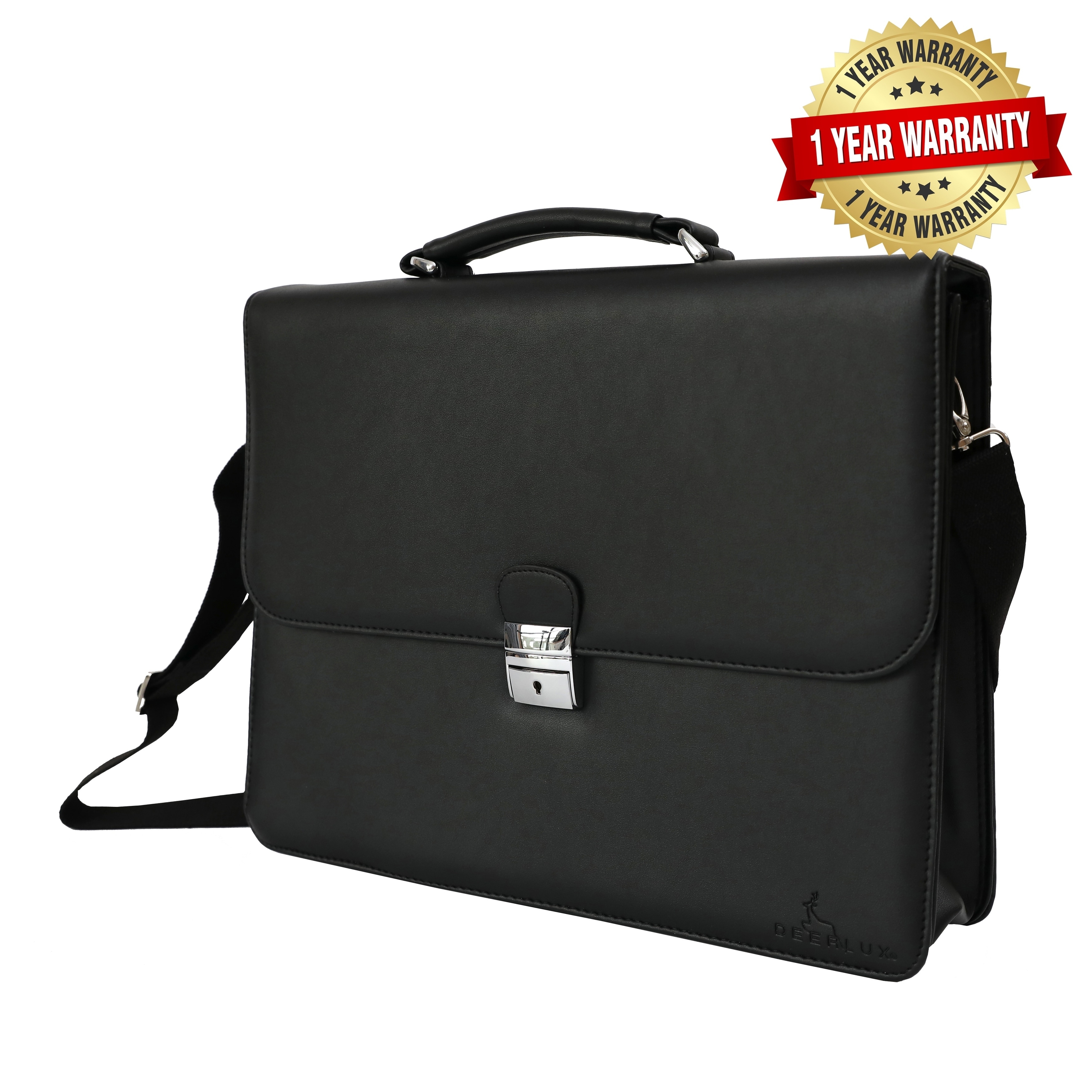 black leather business bag